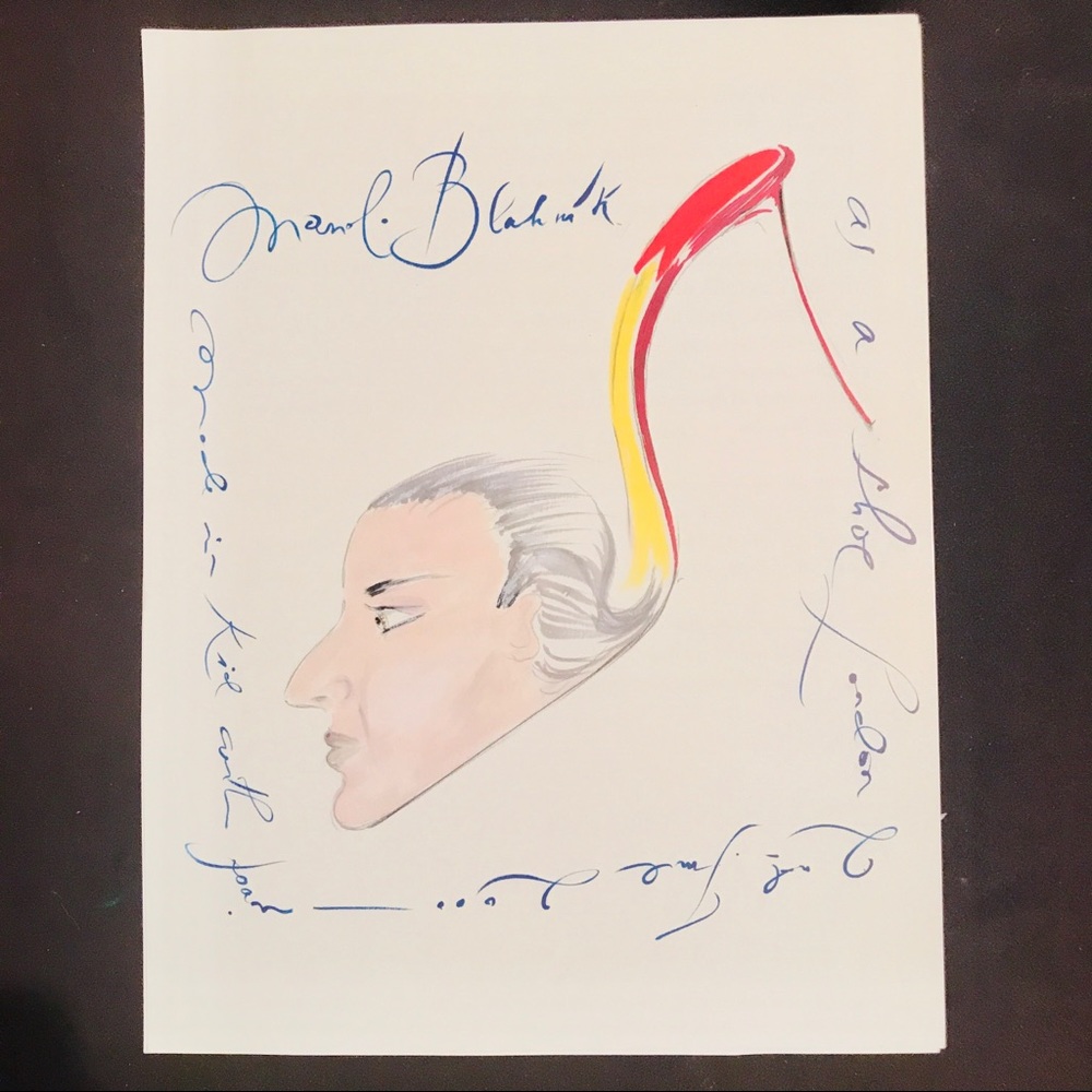 Manolo Blahnik sketchbook print.